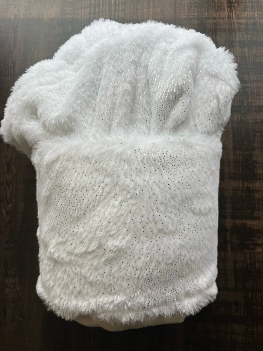 Pillowfort White Glittery Snowman Hooded Blanket with built-in Hand Mitts